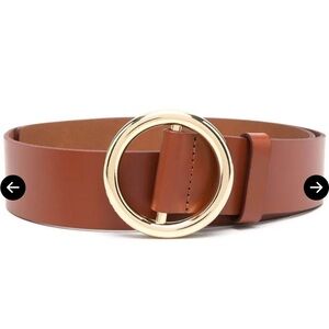 Frame Denim Le Circle Cognac Leather Belt Size Sm